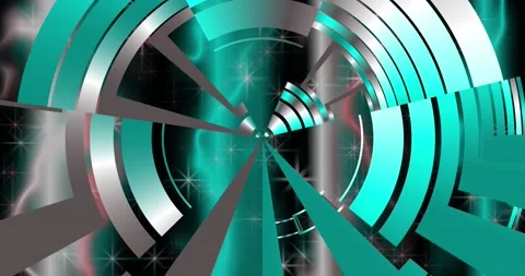 The sectors of the circle, consisting of lines of turquoise and metallic shades Stock Footage 144673694