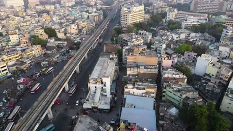 Secundrabad hyderabad areal view drone shot Stock Footage 234440479