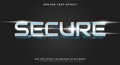 Secure 3D editable text effect Stock Illustration