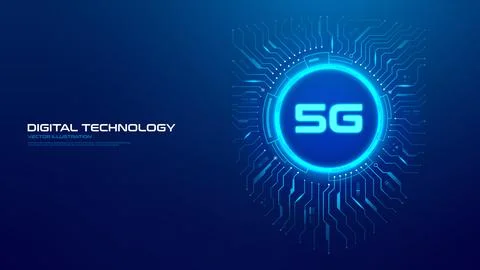 Secure 5G Wireless Network Concept Иллюстрация