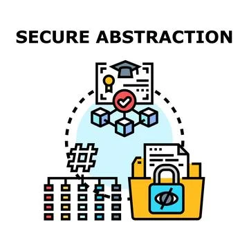 Secure abstraction concept for data privacy and protection イラスト素材