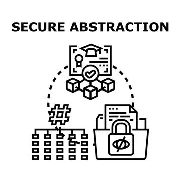 Secure abstraction concept for data privacy and protection Illustrazione stock