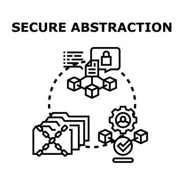 Secure abstraction concept illustrating protected data access Stock Illustration