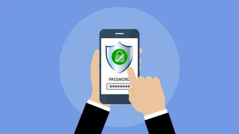 Secure access and data privacy, Cyber security and data protection concept. Illustrazione stock