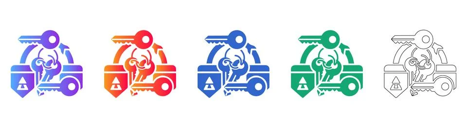 Secure Access and Key Security Icons イラスト素材