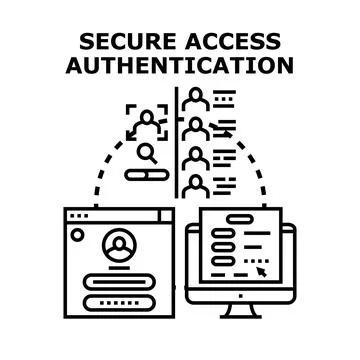 Secure access authentication login verification concept Stock Illustration