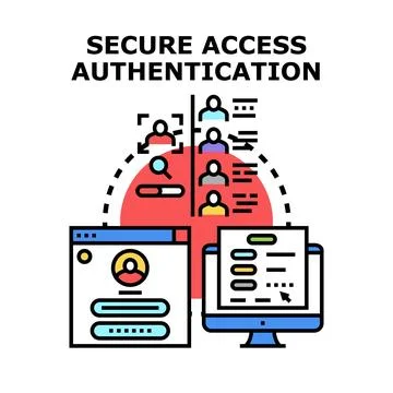 Secure access authentication login verification concept Stock Illustration