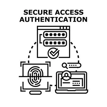 Secure access authentication system providing data protection Stock Illustration
