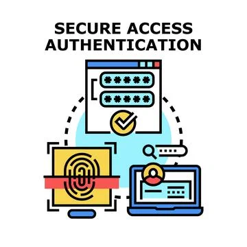 Secure access authentication system providing data protection Stock Illustration