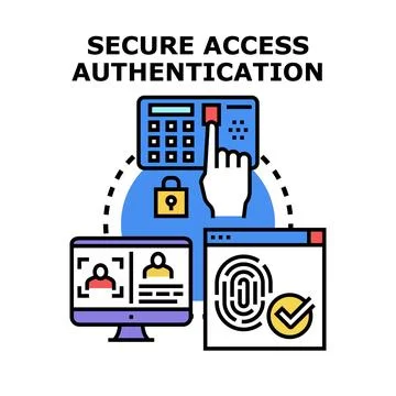 Secure access authentication system using biometric identification Stock Illustration