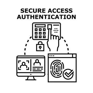 Secure access authentication system using biometric identification Stock Illustration