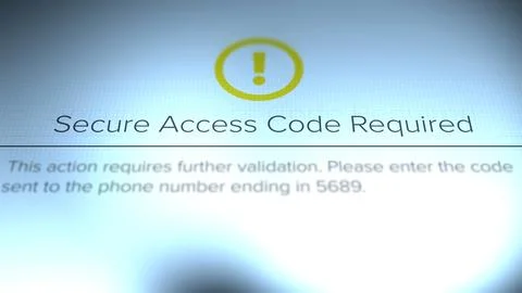 Secure Access Code Required on Computer Screen0 Stock Photos
