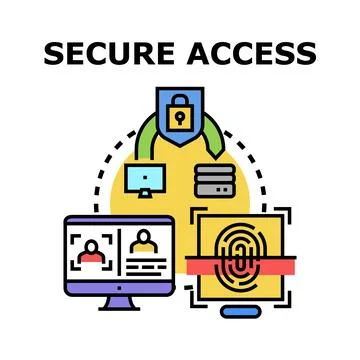 Secure access concept with biometric verification Stock Illustration