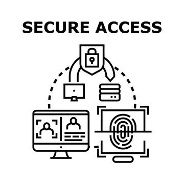 Secure access concept with biometric verification Stock Illustration