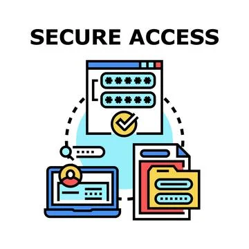 Secure access concept for digital cybersecurity protection Stock Illustration