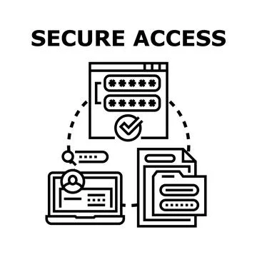 Secure access concept for digital cybersecurity protection Stock Illustration