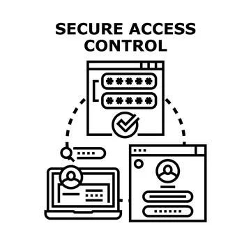 Secure access control system managing online identity Stock Illustration