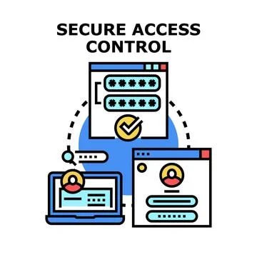 Secure access control system managing online identity Stock Illustration