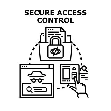 Secure access control system protecting data privacy Stock Illustration