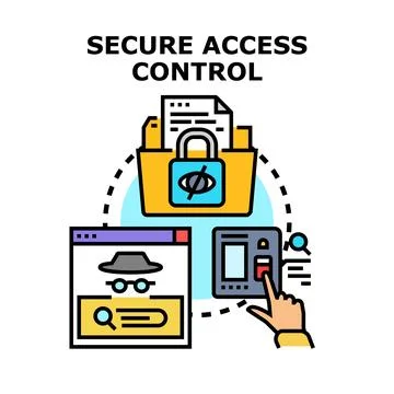 Secure access control system protecting data privacy Stockillustratie