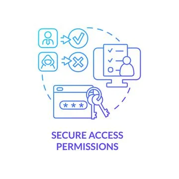 Secure access permissions blue gradient concept icon Stock Illustration