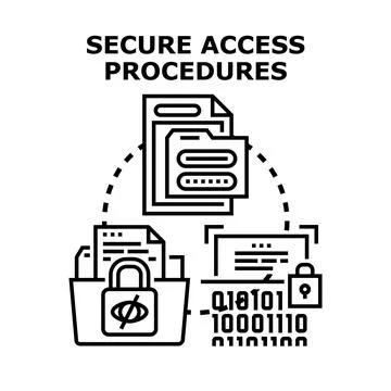 Secure access procedures for data protection strategy Stock Illustration