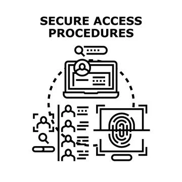 Secure access procedures for data protection and authorization Stock Illustration