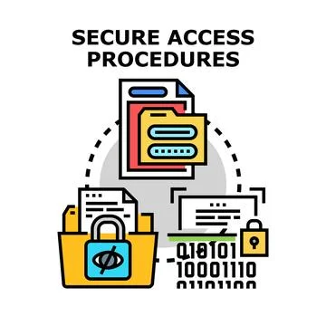 Secure access procedures for data protection strategy Stock Illustration