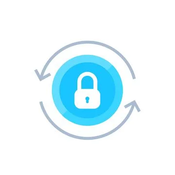 Secure access, security vector icon on white Illustrazione stock