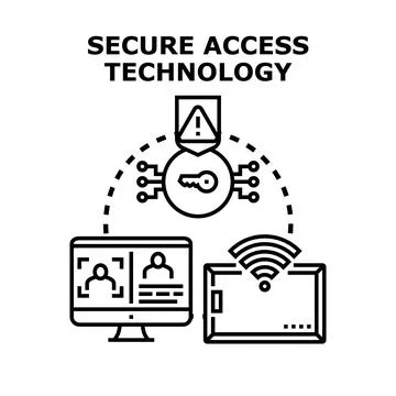Secure access technology for digital identity protection Stock Illustration