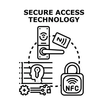 Secure access technology implementing digital security solutions Ilustración de archivo
