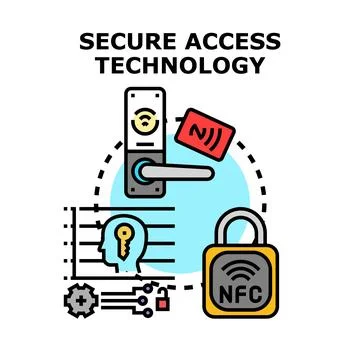 Secure access technology implementing digital security solutions Stock Illustration