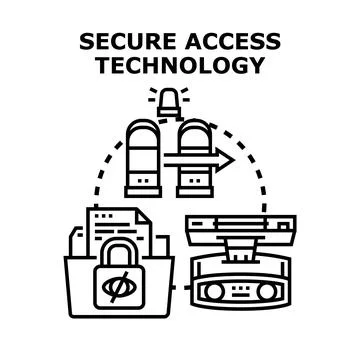 Secure access technology protecting data and systems 库存插图