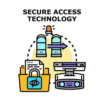 Secure access technology protecting data and systems Stock Illustration