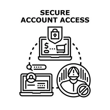 Secure account access concept for online banking Stock Illustration