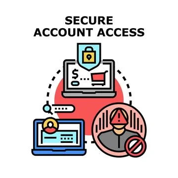 Secure account access concept for online banking Stock Illustration