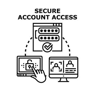 Secure account access login and identity verification process Illustrazione stock