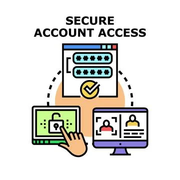 Secure account access login and identity verification process Stock Illustration