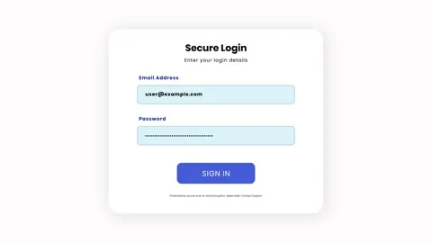 Secure account login interface animation showing successful login screen Stock-Footage 347118485