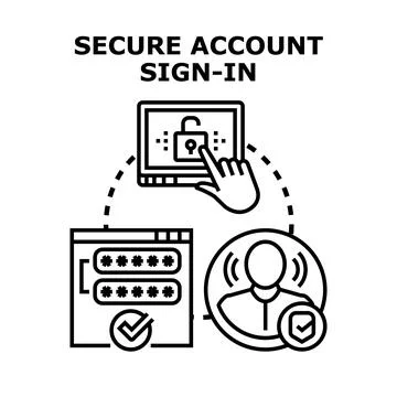 Secure account sign in process for user data protection イラスト素材