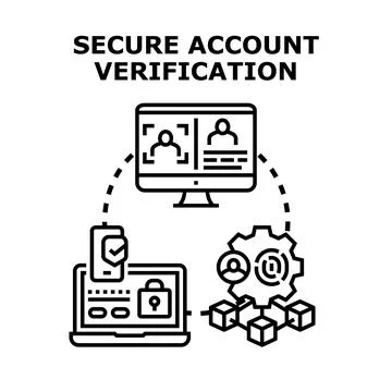 Secure account verification process illustrating data protection Stock Illustration