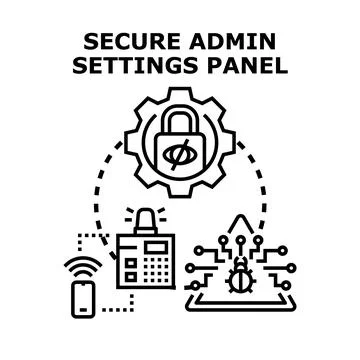 Secure admin settings panel concept vector Stock Illustration