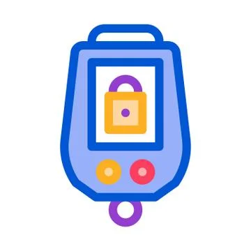 Secure Alarm Padlock Icon Vector Outline Illustration Illustrazione stock