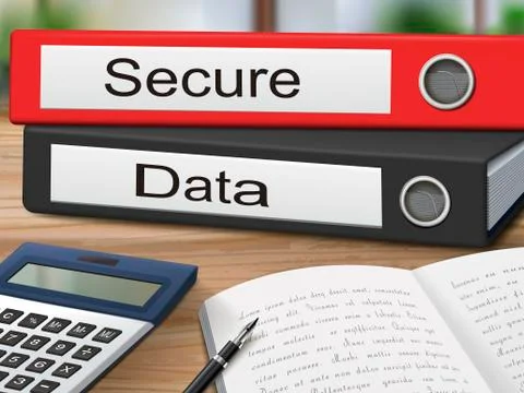 Secure and data on binders Stock Illustration