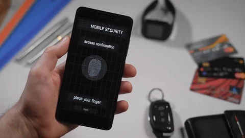 Secure and quick access to your account with fingerprint scanning. Stock Footage