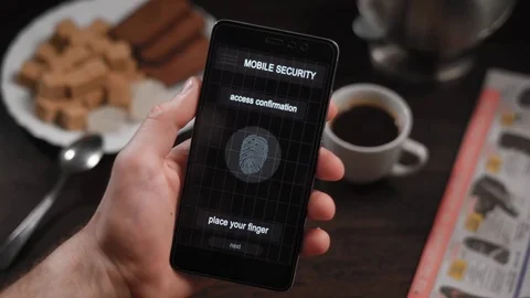 Secure and quick access to your account with fingerprint scanning.  Video stock 74275252