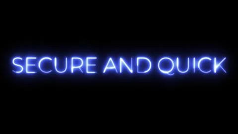 Secure and Quick: Neon Sign Graphic Design Stock Footage 296045197