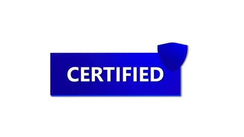Secure and safe seal animation. Reliable professional badge with blue shiel.. Stock Footage 313971727