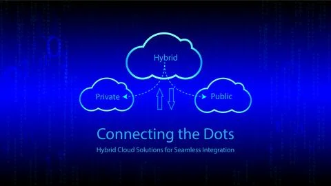 Secure and Scalable Hybrid Cloud: Protecting Your Data While Maximizing Stock Illustration