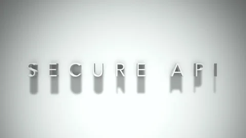 Secure api 3D title animation with shadows on a white background Stock Footage 297518190
